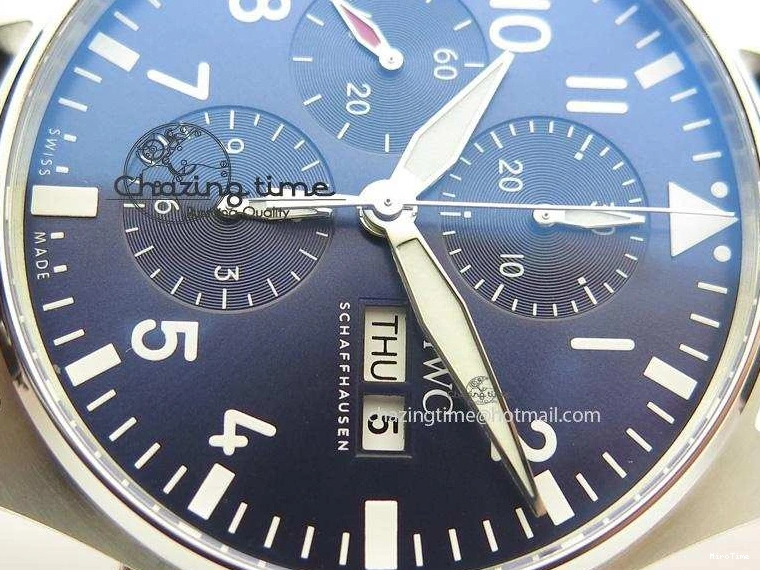MIROTIME 1220 HighQuality Pilot Chrono 377714 “Le Petit Prince” ZF Best Edition Blue Dial On Brown Leather Strap A 7309